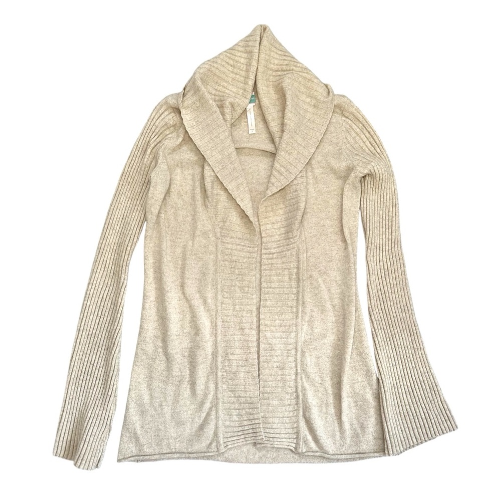 Aqua 100% Cashmere Drape Open Cardigan Beige‎ Size S